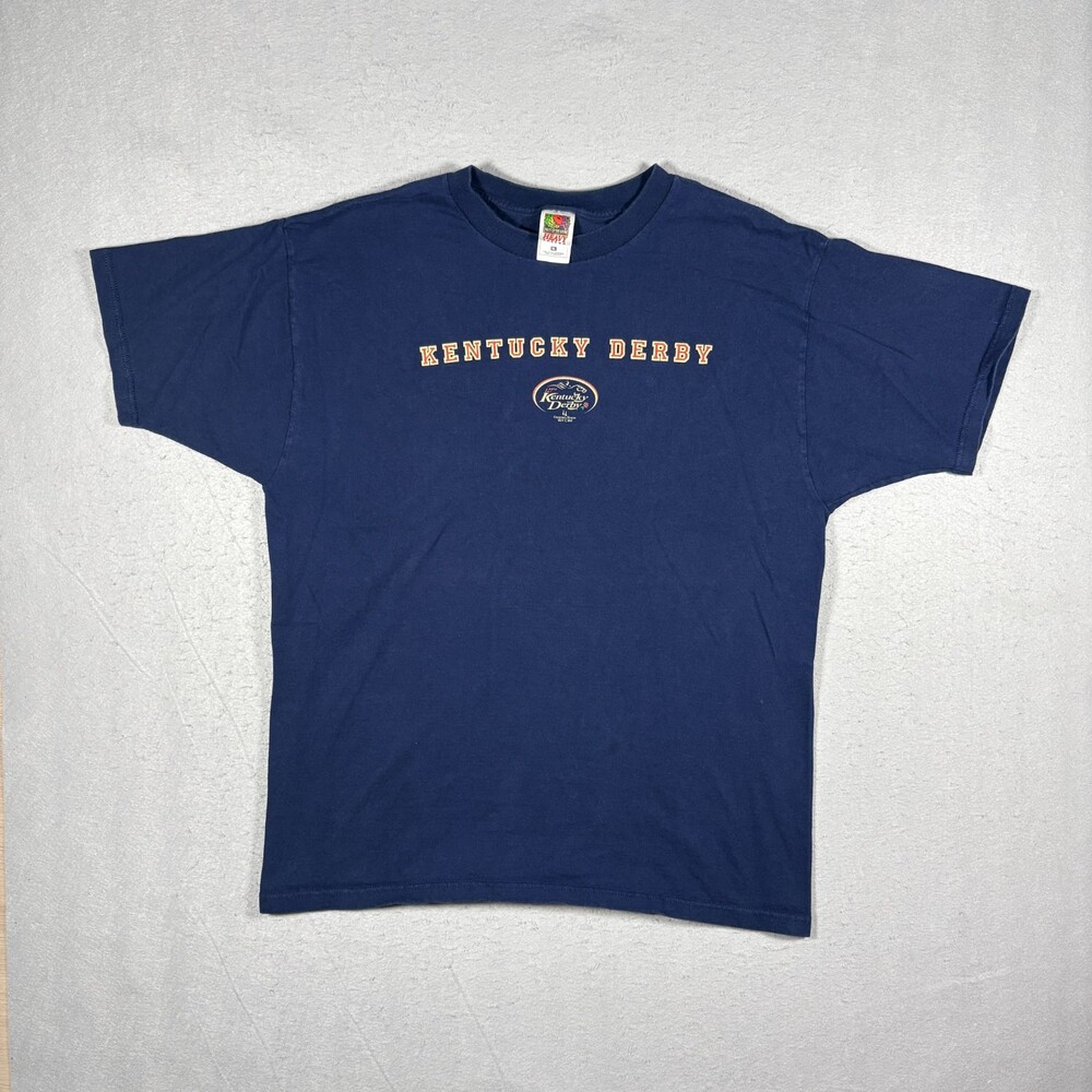 Kentucky Derby 127th Anniversary Navy Blue T-Shirt XL Fruit of The Loom Cotton